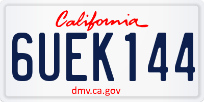 CA license plate 6UEK144