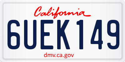 CA license plate 6UEK149