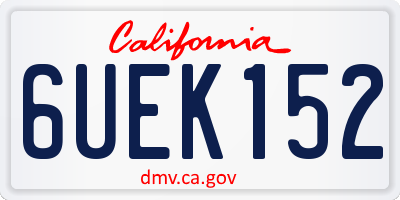 CA license plate 6UEK152