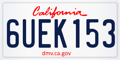 CA license plate 6UEK153