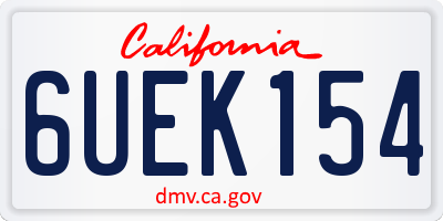 CA license plate 6UEK154