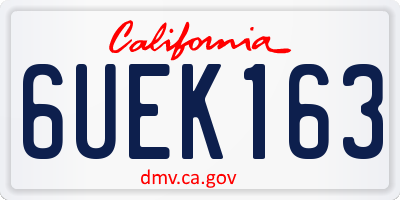 CA license plate 6UEK163