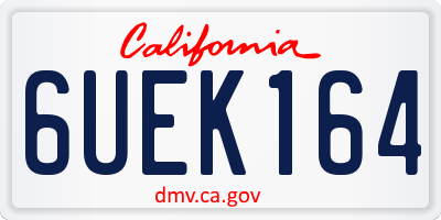 CA license plate 6UEK164
