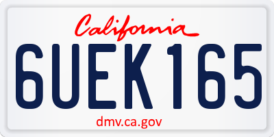 CA license plate 6UEK165