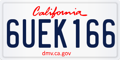 CA license plate 6UEK166