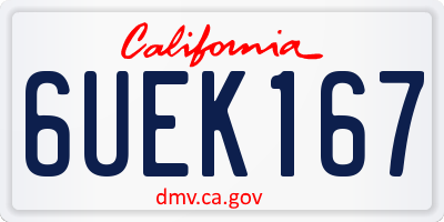 CA license plate 6UEK167
