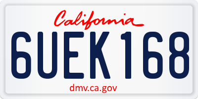 CA license plate 6UEK168