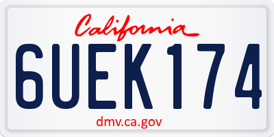 CA license plate 6UEK174