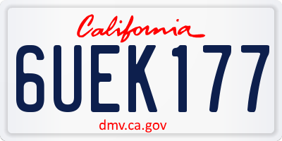 CA license plate 6UEK177