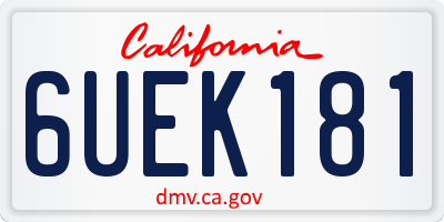 CA license plate 6UEK181