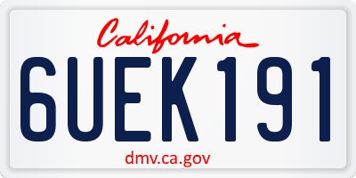 CA license plate 6UEK191