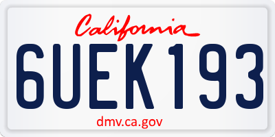 CA license plate 6UEK193
