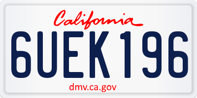 CA license plate 6UEK196