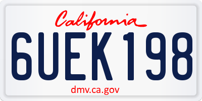 CA license plate 6UEK198