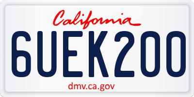 CA license plate 6UEK200