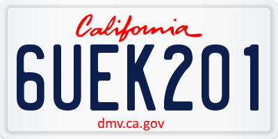 CA license plate 6UEK201