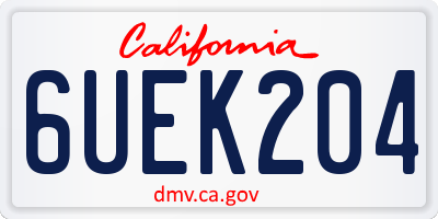 CA license plate 6UEK204