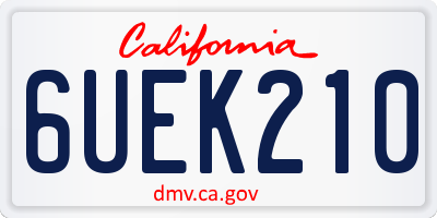 CA license plate 6UEK210