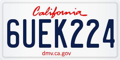 CA license plate 6UEK224
