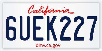 CA license plate 6UEK227