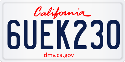CA license plate 6UEK230