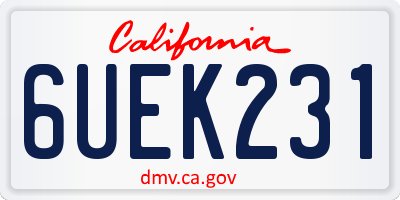 CA license plate 6UEK231
