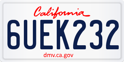 CA license plate 6UEK232