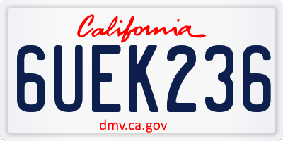 CA license plate 6UEK236