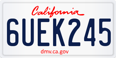 CA license plate 6UEK245