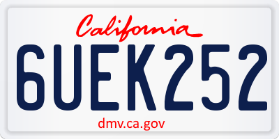 CA license plate 6UEK252