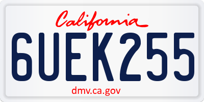 CA license plate 6UEK255