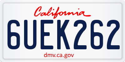 CA license plate 6UEK262