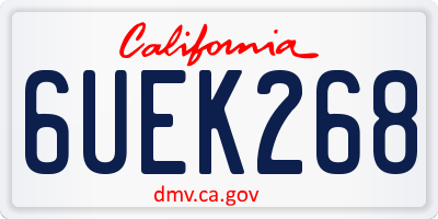 CA license plate 6UEK268
