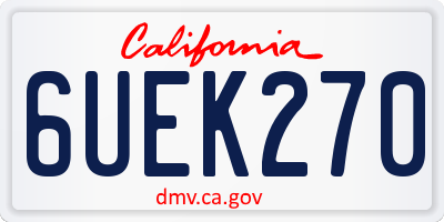 CA license plate 6UEK270