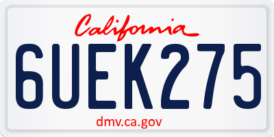CA license plate 6UEK275