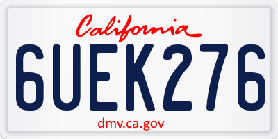 CA license plate 6UEK276