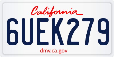 CA license plate 6UEK279