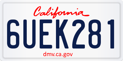 CA license plate 6UEK281