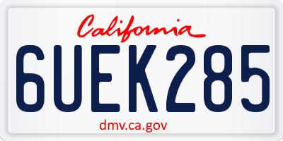 CA license plate 6UEK285