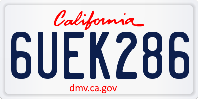CA license plate 6UEK286