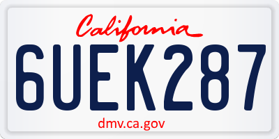 CA license plate 6UEK287