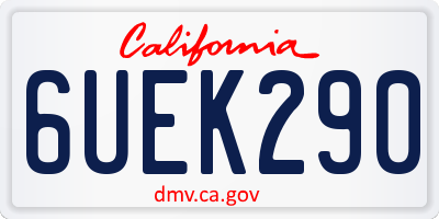 CA license plate 6UEK290