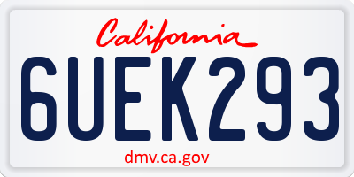 CA license plate 6UEK293