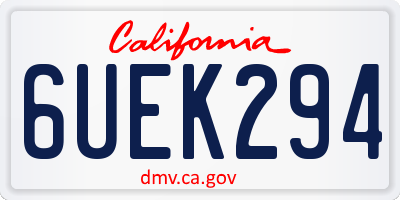CA license plate 6UEK294