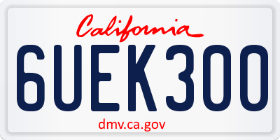 CA license plate 6UEK300