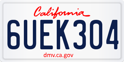 CA license plate 6UEK304