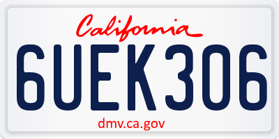 CA license plate 6UEK306