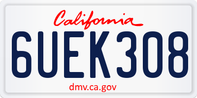 CA license plate 6UEK308