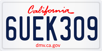 CA license plate 6UEK309