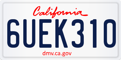 CA license plate 6UEK310